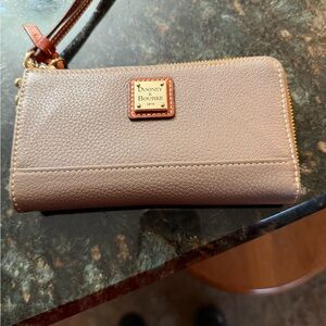 Dooney & Bourke Taupe Leather Wristlet